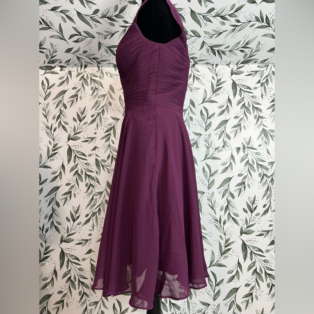 Raspberry Sz S (6) Bridesmaid Pleated Chiffon Prom Cocktail Formal Dress #9 - Picture 8 of 11
